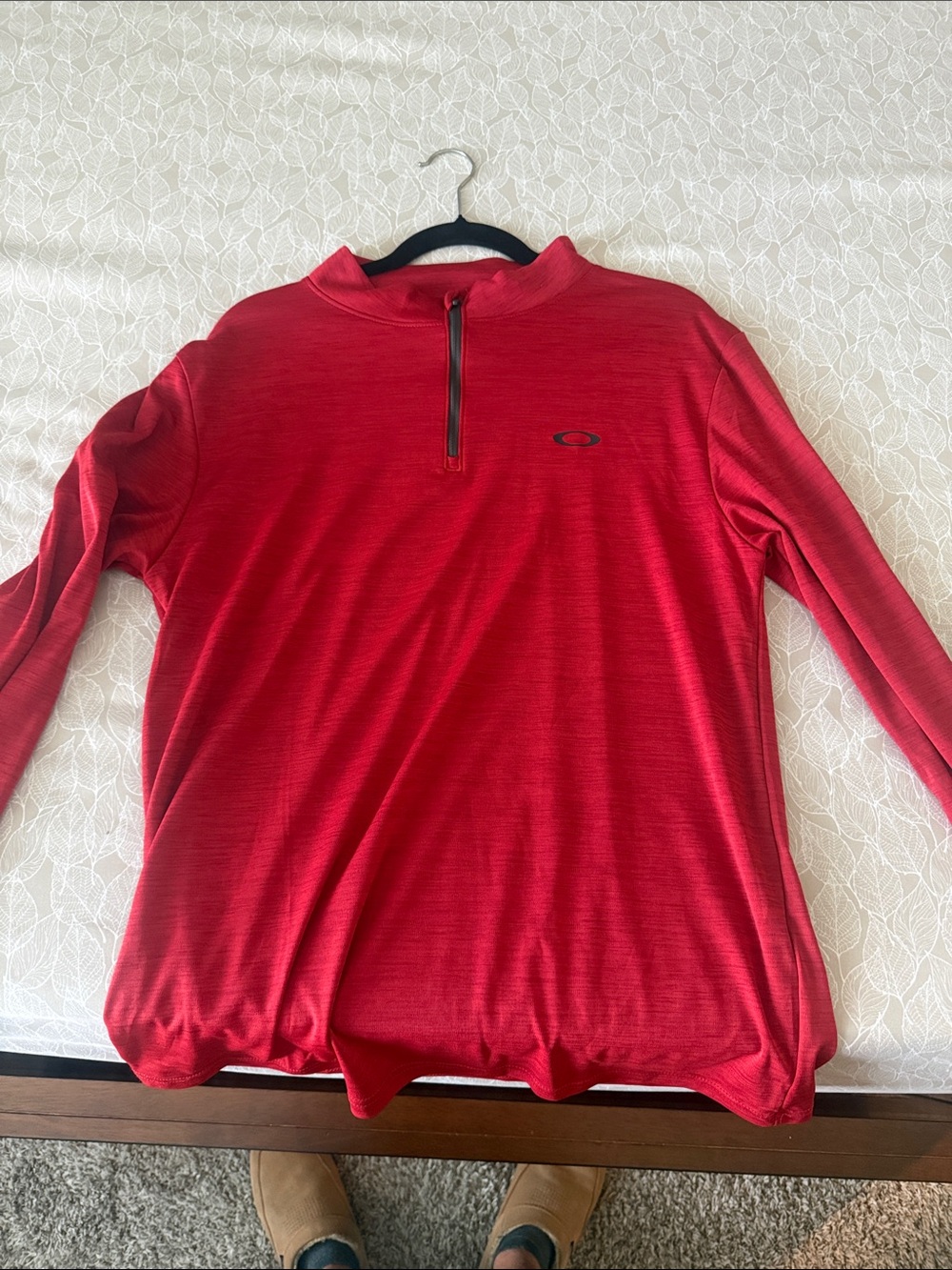 Oakley Red Half-Zip Performance Pullover